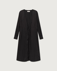 CAMILLE Long-Sleeve Dress In Black Tencel