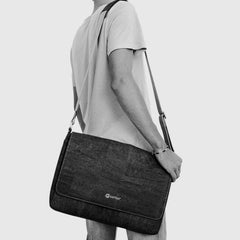 Messenger Laptop Bag Black Cork