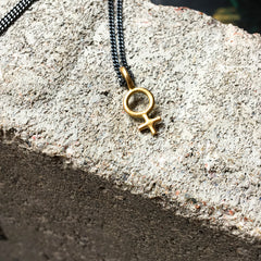 Minna Feminist Tiny Symbol Necklace Bronze