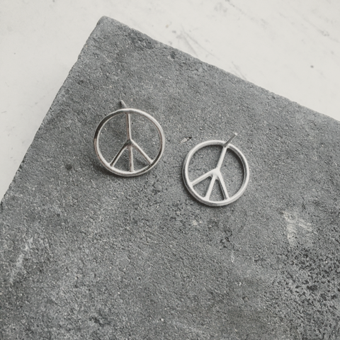 Peace Sign No.2 Hoop Dangle Earring