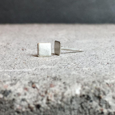 Square Earrings golden brass or silver