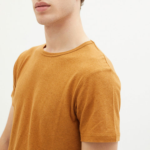 Basic Golden Brown Hemp T-Shirt Size XL