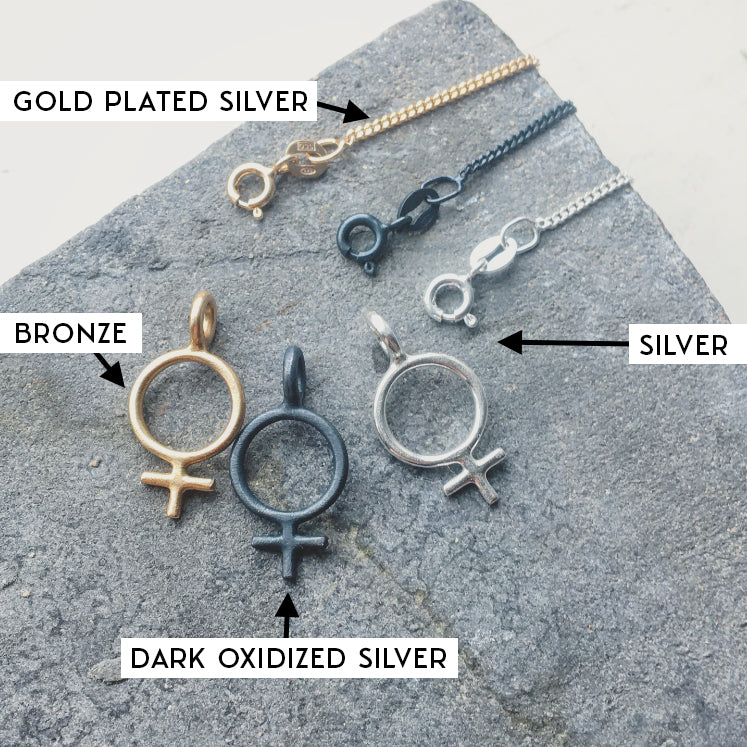 Vapaa Letter / Symbol Necklace Bronze or Silver