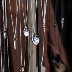 Dome Large Necklace in Silver or Golden Brass