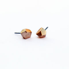 Facet Stud Earring Bronze