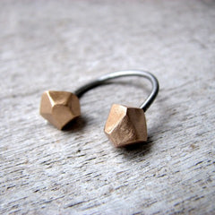 Facet Stud Earring Bronze